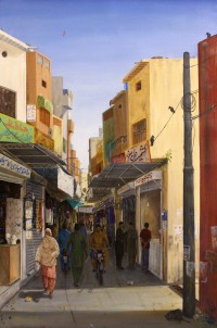 Arbaz Malik, 21 x 33 Inch, Oil on Canvas, Cityscape Painting, AC-ARZM-003